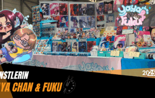 Yaya Chan und Fukus Stand mit einer Chibi Zeichnung von Ihnen.