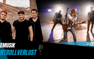 Die Band Kontrollverlust in zwei Bildern.