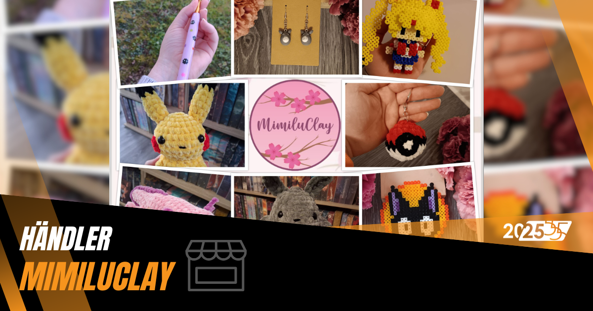MimiluClay Stand und Logo in der Mitte.